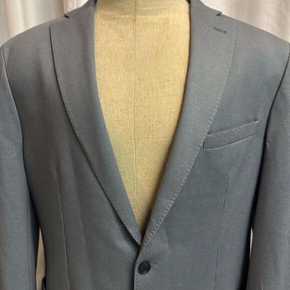 Bar III Slim Fit Stretch Suit Jacket and Pants 44L Blue B40